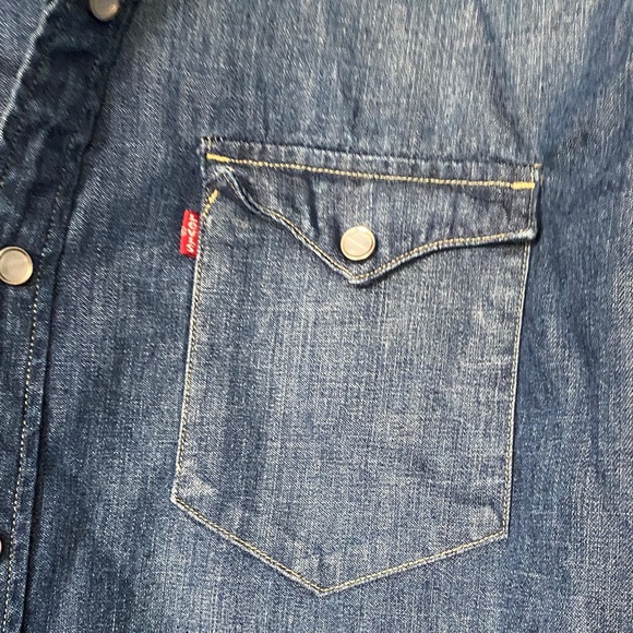 Levi's Vintage Wash Jean Denim Pearl Snap Western Shirt L NWOT - Picture 3 of 16